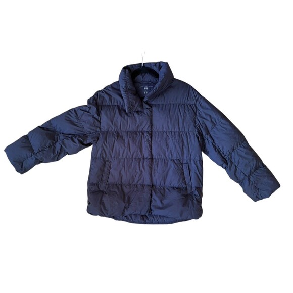 Uniqlo Ultra Light Down Packable Puffer Coat Men's Medium Navy Blue Lightweight - Picture 1 of 14